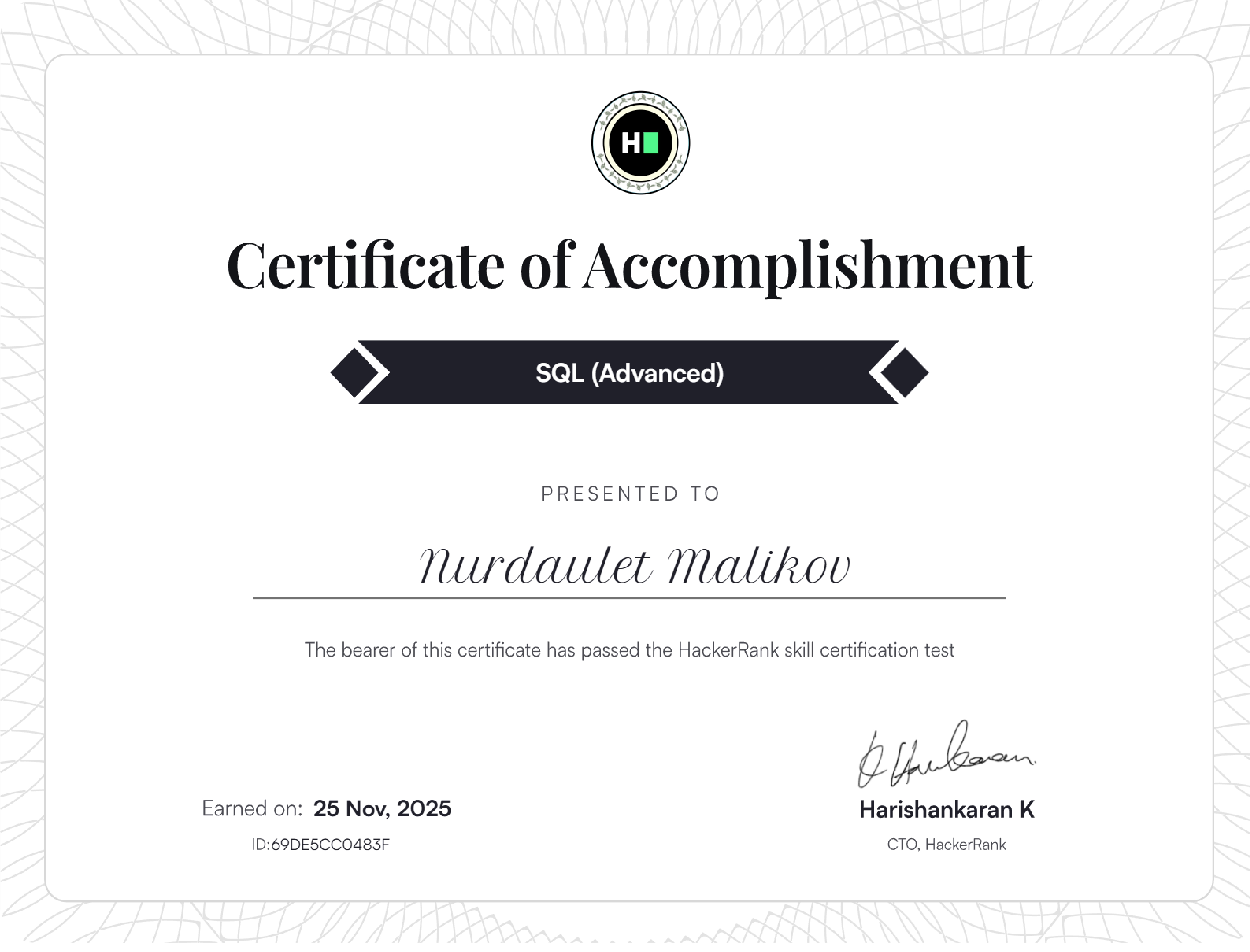 Certificate preview
